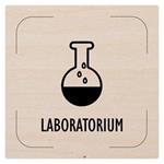Ceduľka na dvere - Laboratórium - piktogram, drevená tabuľka, 80 x 80 mm