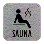 Ceduľka na dvere - Sauna, hliníková tabuľka, 80 x 80 mm