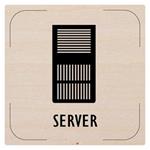 Ceduľka na dvere - Server - piktogram, drevená tabuľka, 80 x 80 mm