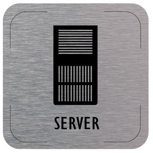 Ceduľka na dvere - Server - piktogram, hliníková tabuľka, 80 x 80 mm