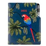 Diár DESIGN denný A5 2025 poľský - modrá - papagáj