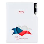 Diár DESIGN denný B6 2025 - biela - Česko - vlajka