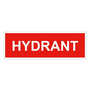 Hydrant text - bezpečnostná tabuľka s dierkami, plast 2 mm 150x50 mm