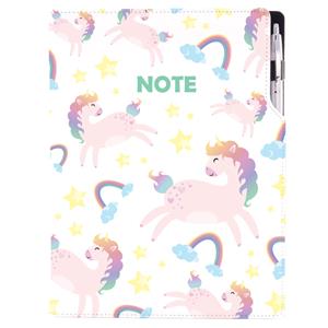 Notes DESIGN A4 štvorčekový - Unicorn