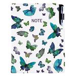 Notes DESIGN B5 štvorčekový - Motýle modré