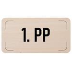Označenie podlažia - 1. PP, drevená tabuľka, 300 x 150 mm