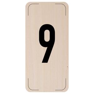 Označenie podlažia - číslo 9, drevená tabuľka, 300 x 150 mm