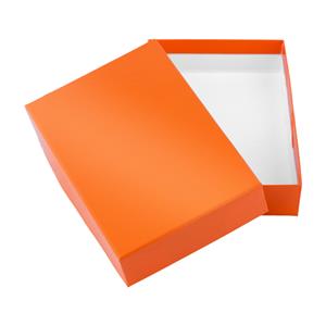 Papierová krabička s vekom typ 2 lepená 150x180 lesklá - oranžová