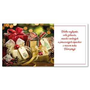 PF - karta s textem - dekorace s dárečky