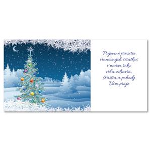 PF - karta s textem - vánoční stromek