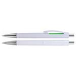 Plastové guľôčkové pero Porlanka - biela/zelená