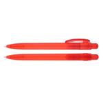 Transparentné plastové guličkové pero Marco - červená