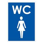WC ženy, modrá, plast 2mm,105x148mm