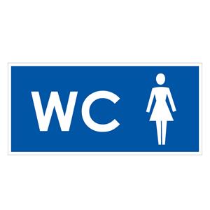 WC ženy, modrá, samolepka 190x90mm