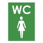 WC ženy, zelená, plast 2mm,105x148mm