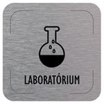 Ceduľka na dvere - Laboratórium - piktogram, hliníková tabuľka, 80 x 80 mm