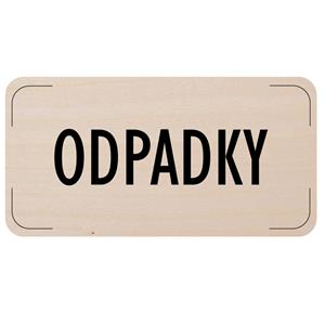 Ceduľka na dvere - Odpadky, drevená tabuľka, 160 x 80 mm