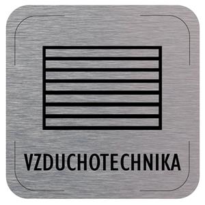 Ceduľka na dvere - Vzduchotechnika - piktogram, hliníková tabuľka, 80 x 80 mm