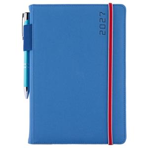 Diár AMOS týždenný A5 2027 český - modrá/červená gumička