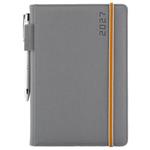 Diár AMOS týždenný A5 2027 český - sivá/oranžová gumička