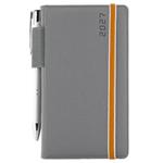 Diár AMOS týždenný vreckový 2027 český - sivá/oranžová gumička