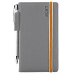 Diár AMOS týždenný vreckový 2027 polský - sivá/oranžová gumička