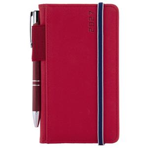 Diár AMOS týždenný vreckový 2027 slovenský - červená/modrá gumička