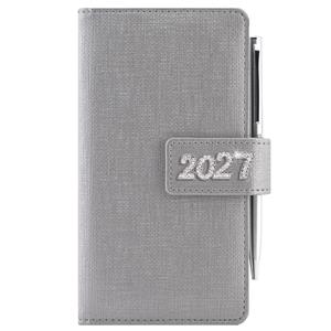 Diár BRILIANT týždenný vreckový 2027 slovenský - strieborná