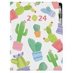 Diár DESIGN denný A4 2024 - Kaktus