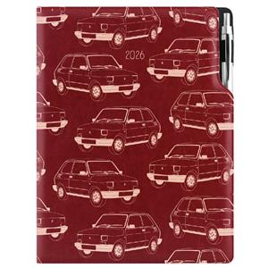 Diár DESIGN denný A4 2026 český - bordová - Maluch