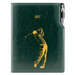 Diár DESIGN denný A4 2027 český - zelená - Golf muž