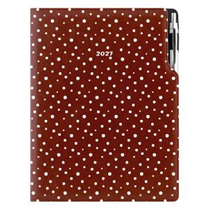 Diár DESIGN denný A4 2027 - hnedá - Bodky