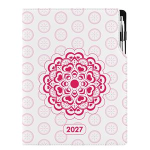 Diár DESIGN denný A4 2027 - Mandala červená