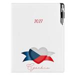 Diár DESIGN denný A4 2027 poľský - biela - Česko - vlajka