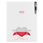 Diár DESIGN denný A4 2027 poľský - biela - Poľsko - vlajka