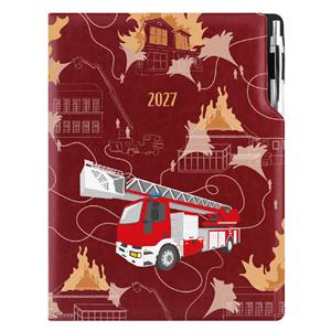 Diár DESIGN denný A4 2027 polský - bordová - Hasič