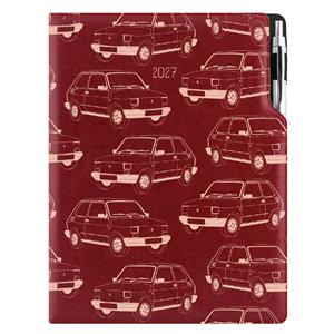 Diár DESIGN denný A4 2027 polský - bordová - Maluch