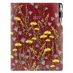 Diár DESIGN denný A4 2027 poľský - borodová - Lúka