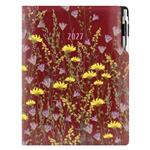 Diár DESIGN denný A4 2027 poľský - borodová - Lúka