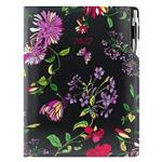 Diár DESIGN denný A4 2027 poľský - čierny - kvety