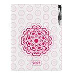 Diár DESIGN denný A4 2027 poľský - Mandala červený
