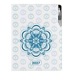 Diár DESIGN denný A4 2027 poľský - Mandala modrý