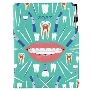Diár DESIGN denný A4 2027 polský - mätová - zubár