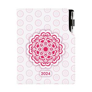 Diár DESIGN denný A5 2024 slovenský - Mandala červený