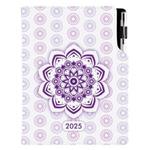Diár DESIGN denný A5 2025 český - Mandala fialový
