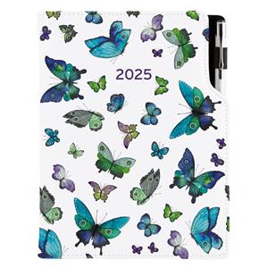 Diár DESIGN denný A5 2025 český - Motýle modré