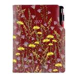 Diár DESIGN denný A5 2027 český - borodová - Lúka