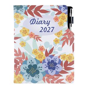 Diár DESIGN denný A5 2027 český - Jesenné kvety