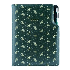 Diár DESIGN denný A5 2027 český - zelená - Vetvičky