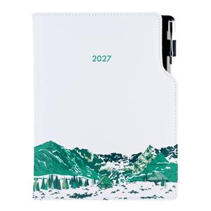 Diár DESIGN denný A5 2027 polský - biela - hory